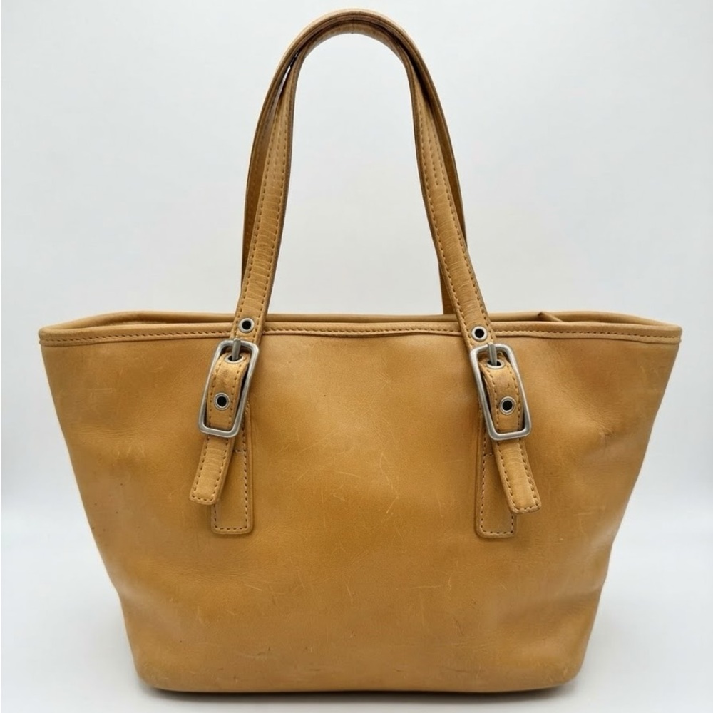 Vintage Y2K Coach Legacy Mini Market Tote Tan Leather Bag 9846